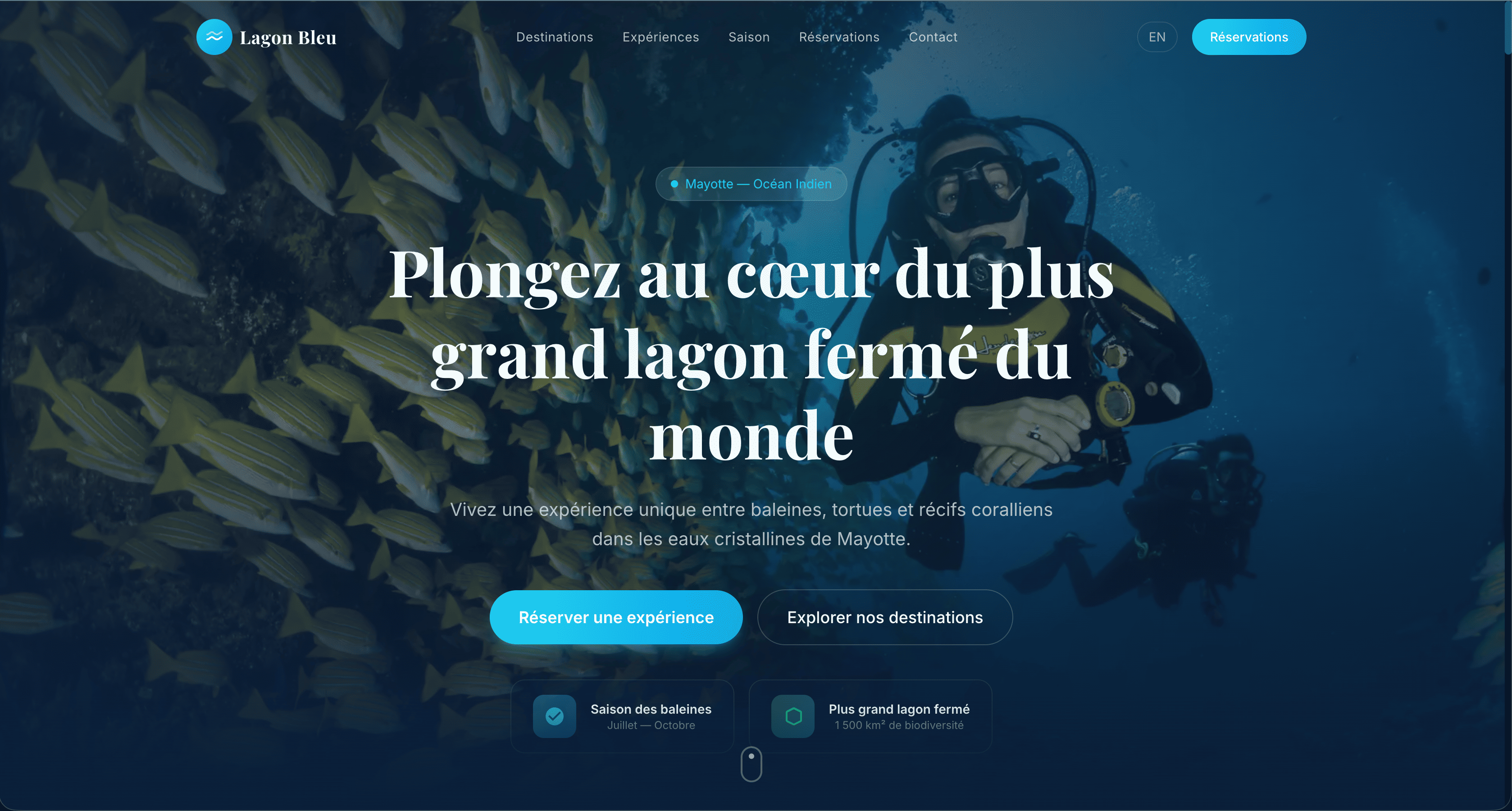 Site web pour Lagon Blue